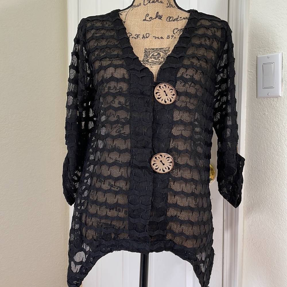 Nina Leonard Net Layering Blouse